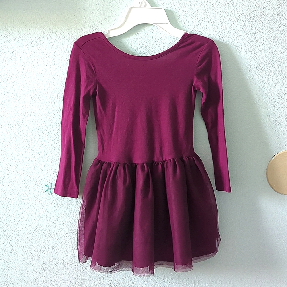 Girls 5T Tutu Dress Burgundy/ Maroon Long Sleeve